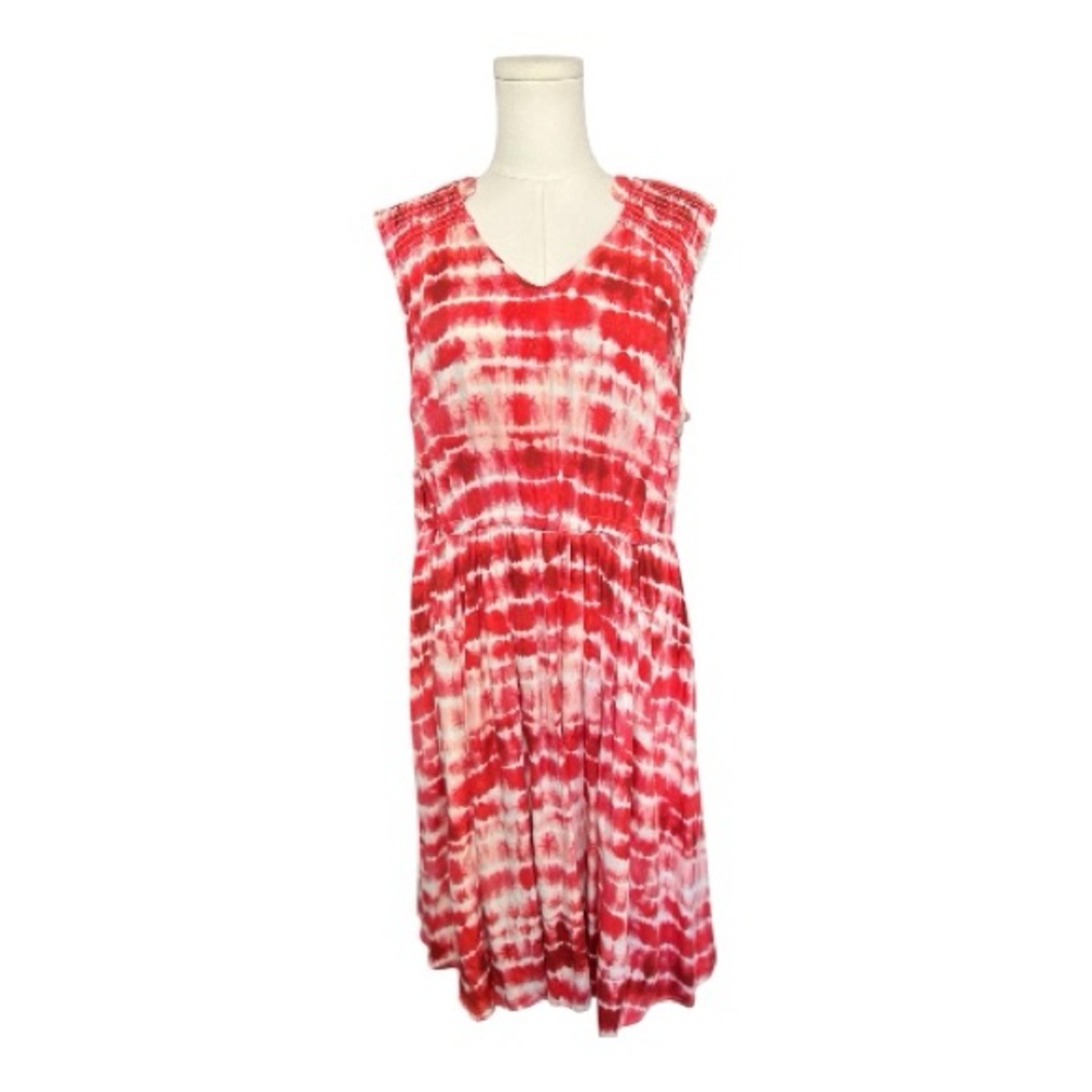 🆕 NWOT Torrid red & white tie-dye midi dress – size 0 (medium)